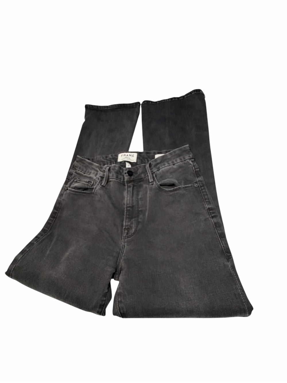 Frame Le Crop Mini Boot Denim Women's Gray Flare Jeans Sz 27 - Picture 6 of 12